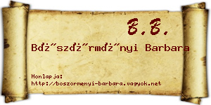 Böszörményi Barbara névjegykártya