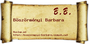 Böszörményi Barbara névjegykártya