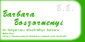 barbara boszormenyi business card