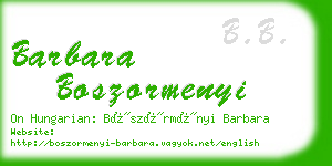 barbara boszormenyi business card